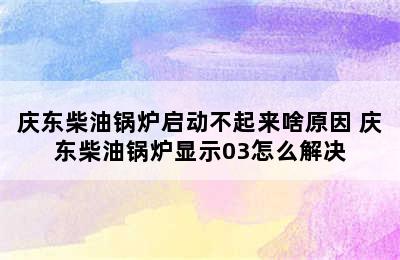 庆东柴油锅炉启动不起来啥原因 庆东柴油锅炉显示03怎么解决